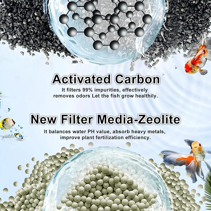 5 Pack Large Replace Filter Cartridge for Whisper EX Filter, Fish Tank Carbon Filter Cartridges for Aquarium, Compatible with Whisper EX30/EX45/EX70 Filters