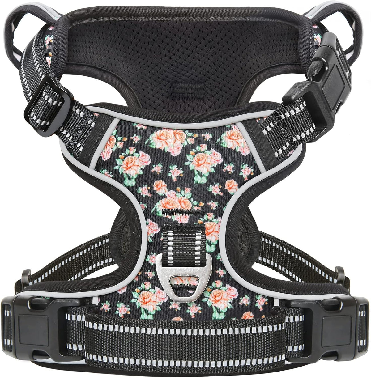 Timos Dog Harness, No-Pull Pet Harness with 2 Leash Clips, Adjustable Soft Padded Dog Vest, Reflective Outdoor Pet Oxford Vest with Easy Control Handle