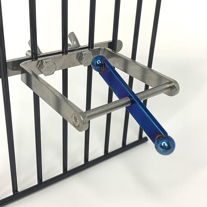 Blue Flamed Spinner Bird Toy with Traveling Spinner | Durable Puzzle Enrichment Toy | Spinner Toy for Medium to Large Birds Like Cockatoos, Parrots, Macaws, Greys, Parakeets | Bird Cage Accessories