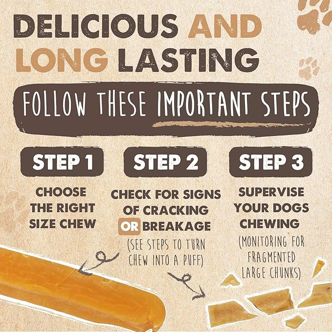 Mighty Paw Yak Cheese Dog Chews - All-Natural Treats for Dogs, High Protein Treat with 68 Grams of Protein Per Chew, Delicious and Long Lasting, Odor Free with Limited Ingredients, Monster, 12 Pack