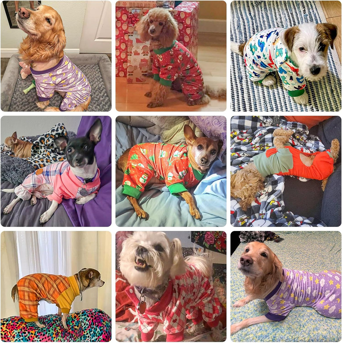 BEAUTYZOO Dog Pajamas Medium Sized Dog, Summer Doggie Pajamas for Boy Girl, Soft Strechy Cotton Puppy Pjs Jammies Onesies for Men Women, Pet Jumpsuit Body Suit Cat Apparel Clothes, Pink Heart M