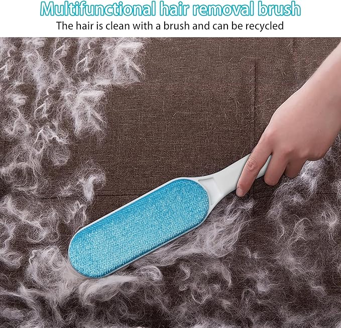 2 Pack Furniture Lint Remover Brushes, Double Sided Self Cleaning Loose Hair Catcher for Pet, Hair Cleaner for Clothes, Sofa, Carpet