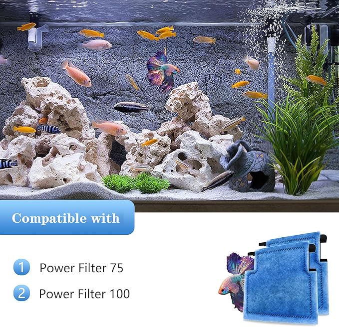 Aquarium Filter Cartridge Replacement Rite-Size A Filter Cartridges 24 Pack Compatible with Power Filters 75/100