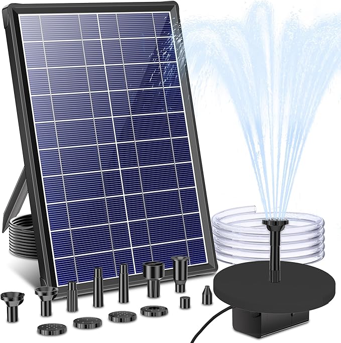 Biling 7.5W Solar Water Pump Outdoor, Solar Pond Pump Solar Fountain with DIY 5ft Tubing for Samll Ponds, Garden Pool and Bird Bath
