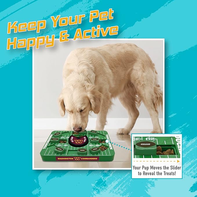 Pets First NFL Washington Commanders Large Puzzle Toy, Dog Puzzle Treat Toy, New Large Size, Interactive Dog Treat Toy, Dog Slow Feeding Toy