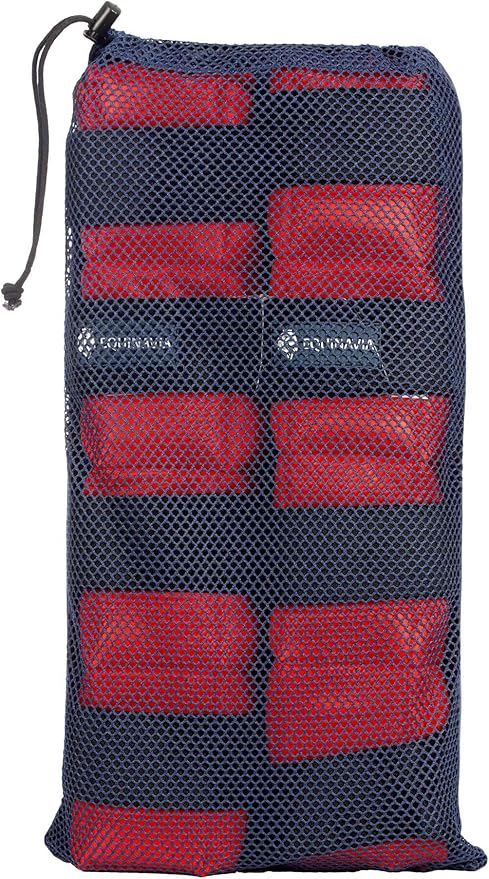 Equinavia Cool Relief Therapy Ice Boots Leg Wraps Pair for Horses, Gel Pack with Adjustable Straps | 16.5" x 15.5" with Storage Bag - Red - Pair - One Size