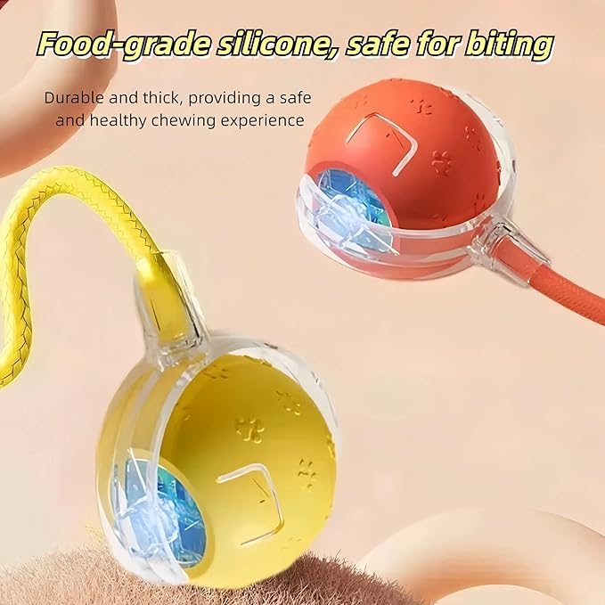 Interactive Cat Toy Ball – Automatic Electric Rolling Ball with Chirping Bird Sounds, Motion-Activated Indoor Toy for Kittens and Cats, Fun Exercise Play (Yellow)