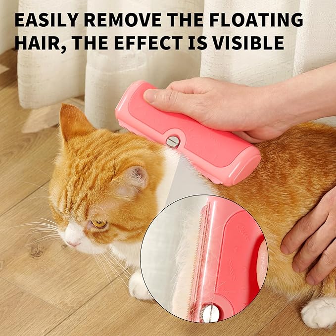 Deshedding Brush for Dogs, Cats, Horses & Rabbits – Professional Pet Grooming Comb,Removes Loose Fur & Undercoat,Gentle Stainless Steel Blade,Easy Clean Handle,Grooming cat brush