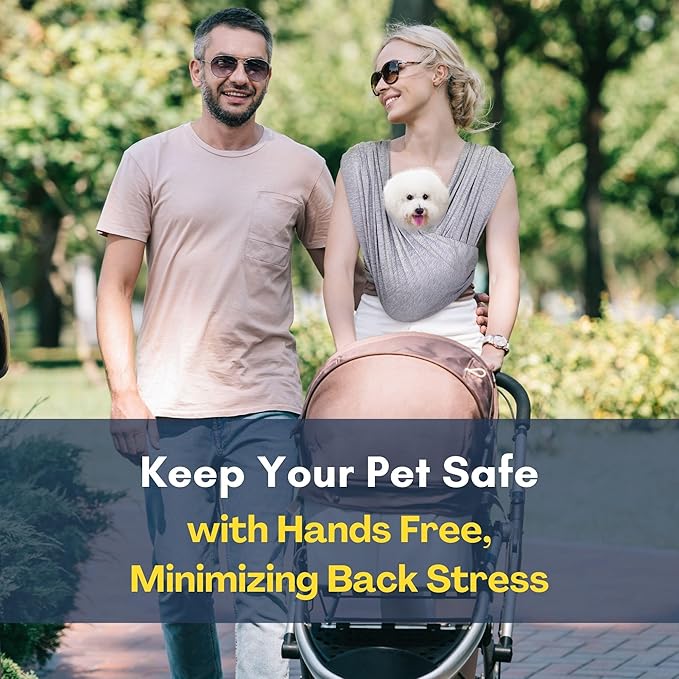 Dog Carriers for Small Dogs, Front Facing Small Dog Carrier, Hands Free Pet Carrier, Size Adjustable Cat Carriers, Reducing Back Pain, Safe Soft Cotton Cat Sling (Regular, Heather Gray)