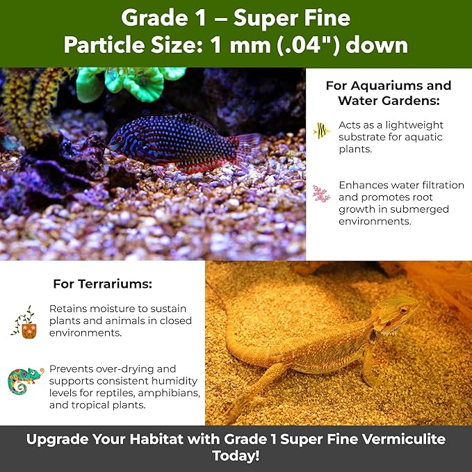 Organic Superfine Vermiculite for Indoor Gardening Plants and Mushrooms – Enhances Soil Aeration, Seed Germination, Rooting Cuttings – Small Packages and Bulk (Vermiculite Grade 1 - Superfine, 3 qts)