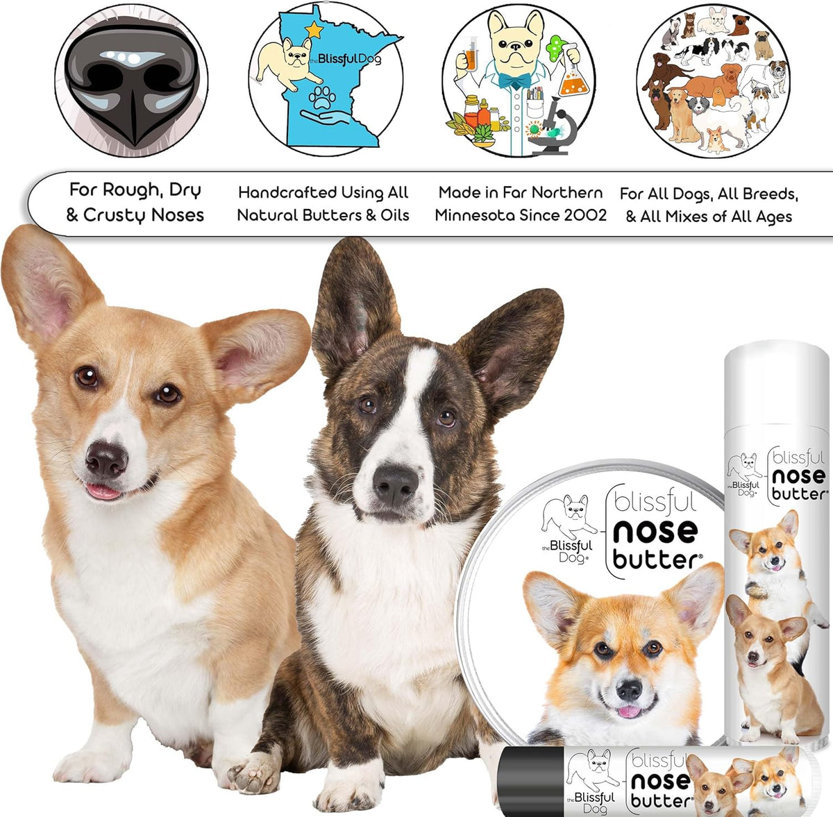 The Blissful Dog Corgi Unscented Nose Butter, 16oz
