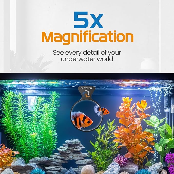 FL!PPER Flipper DeepSee Viewer 3" Nano - Coral and Fish Magnifier for Reef Tank and Freshwater Aquarium Photography and Videography - Magnetic Magnifying Glass