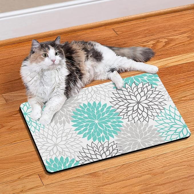 Pet Feeding Mat for Floors Waterproof Dog Mat for Food and Water Absorbent Quick Dry Non Slip mat for Cat Bowls