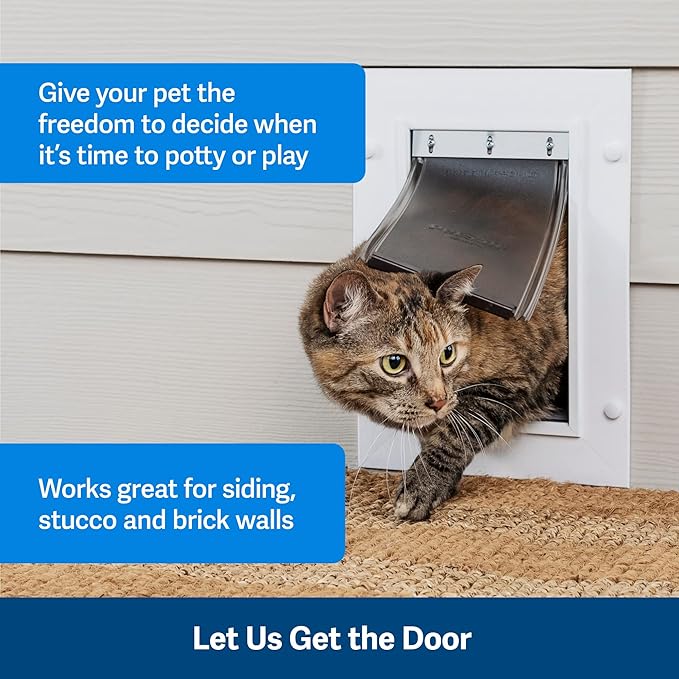 PetSafe Wall Entry Pet Door - Rust-Free Telescoping Frame - Easy Install for Interior & Exterior Walls 4 3/4" - 7" Thick - Large - for Pets Up to 100 Lb