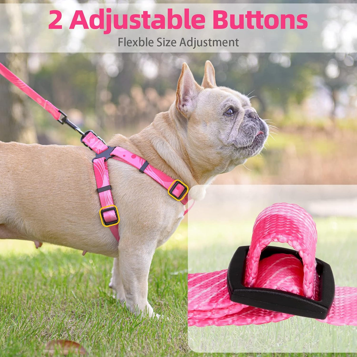PUPTECK No Pull Dog Harness Soft Adjustable Basic Nylon Step in Puppy Vest Outdoor Walking with Leash Medium