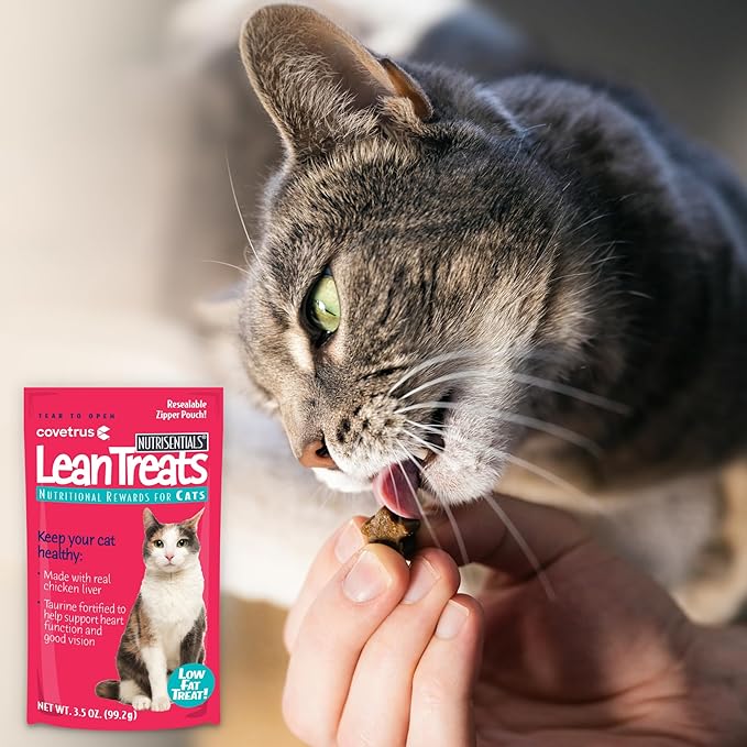 Covetrus Nutrisential Lean Treats for Cats - Soft Cat Treats for Small, Medium, Large Cats - Nutritional Low Fat Bite Size - Chicken Flavor - 10 Pack - 3.5oz