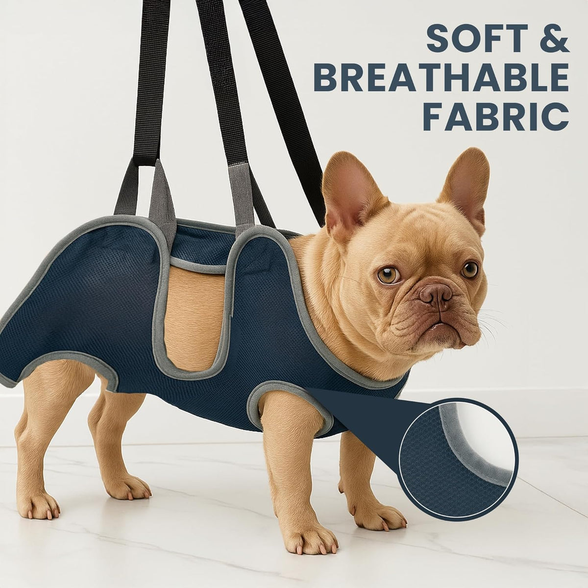 Pet Grooming Hammock Kit for Dogs & Cats - Includes Hammock Harness, Nail Clippers, Nail File, Grooming Glove, Dematting Comb, S-Hooks, Carabiners & Storage Bag for Easy Home Grooming Large (93×56) cm