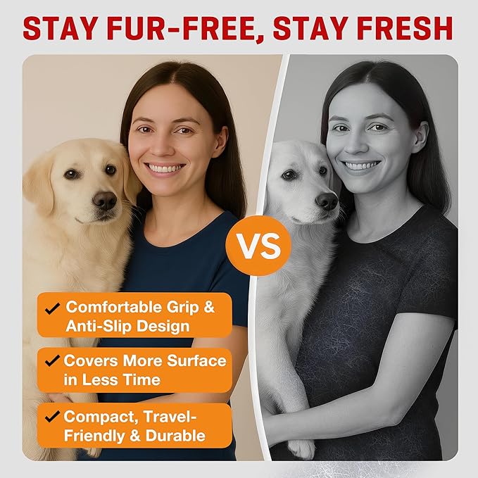 Pet Hair Remover Gloves for Cats & Dogs, Electrostatic Pet Hair Removal Gloves Brush for Pets Hair, Upgraded Animal Fur Removal Tool, Reusable Cats & Dogs Grooming Gloves for Hair Removal (1)