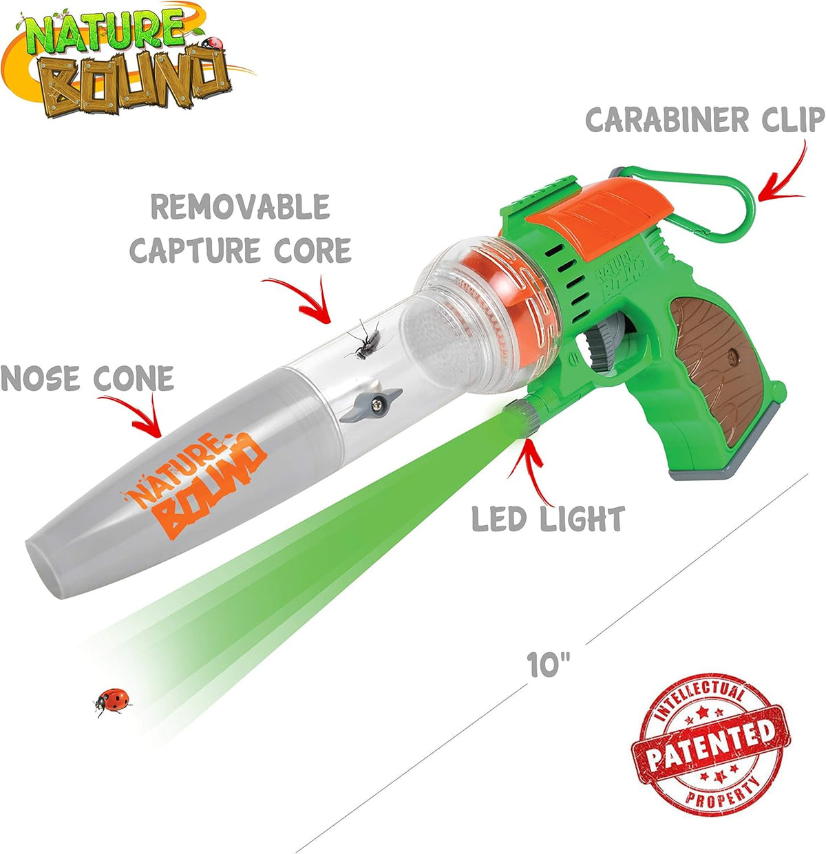 Nature Bound Bug Catcher Vacuum with Light Up Critter Habitat Case | Eco-Friendly Outdoor Toys for Kids | Includes Vacuum and Cage | Bug Vacuum for Kids Toy | Bug Catcher Vacuum