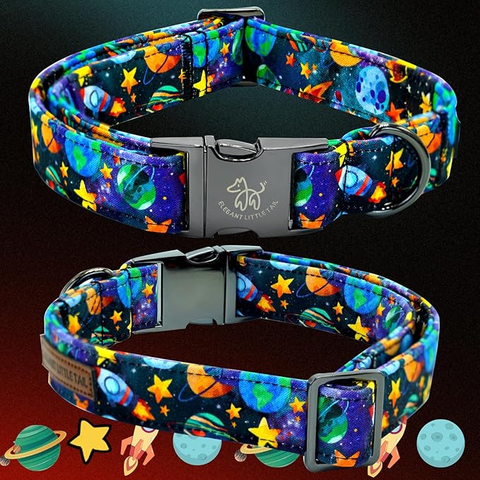 Elegant little tail Dog Collar, Boy Pet Collrs Blue Durable Soft Bowtie Dog Collar Adjustable Dog Collars for Small Medium Large Dogs