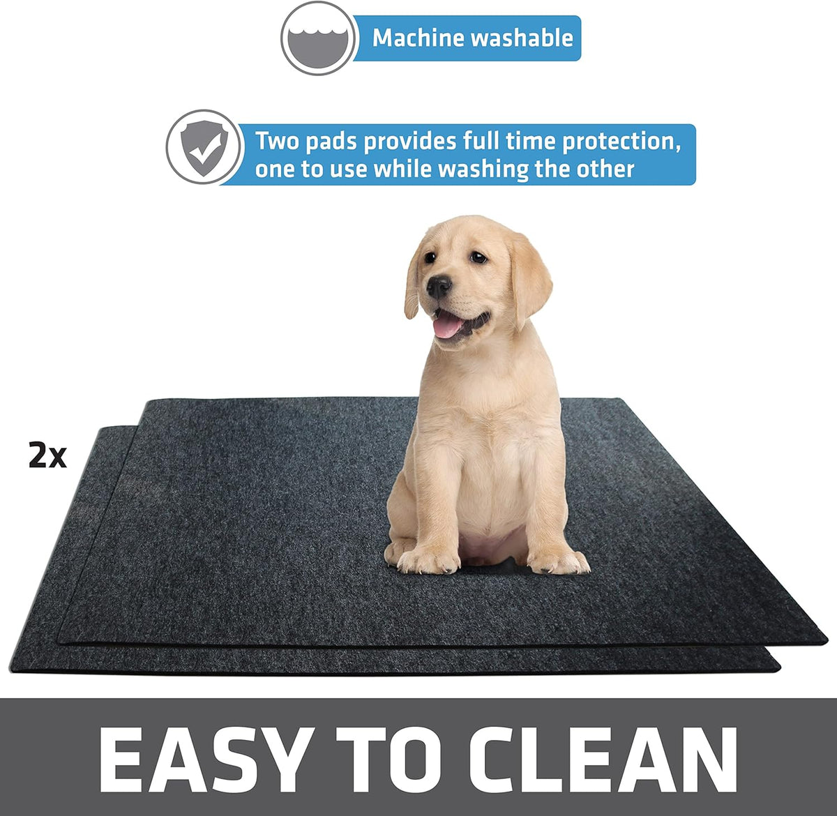 Drymate 12-Pack Washable Pee Pads for Dogs (29x36), Waterproof, Absorbent, Slip-Resistant, Reusable Pet Training Potty Puppy Mats, Housebreaking, Incontinence Bed Pads, Crate, Kennel (USA Made)