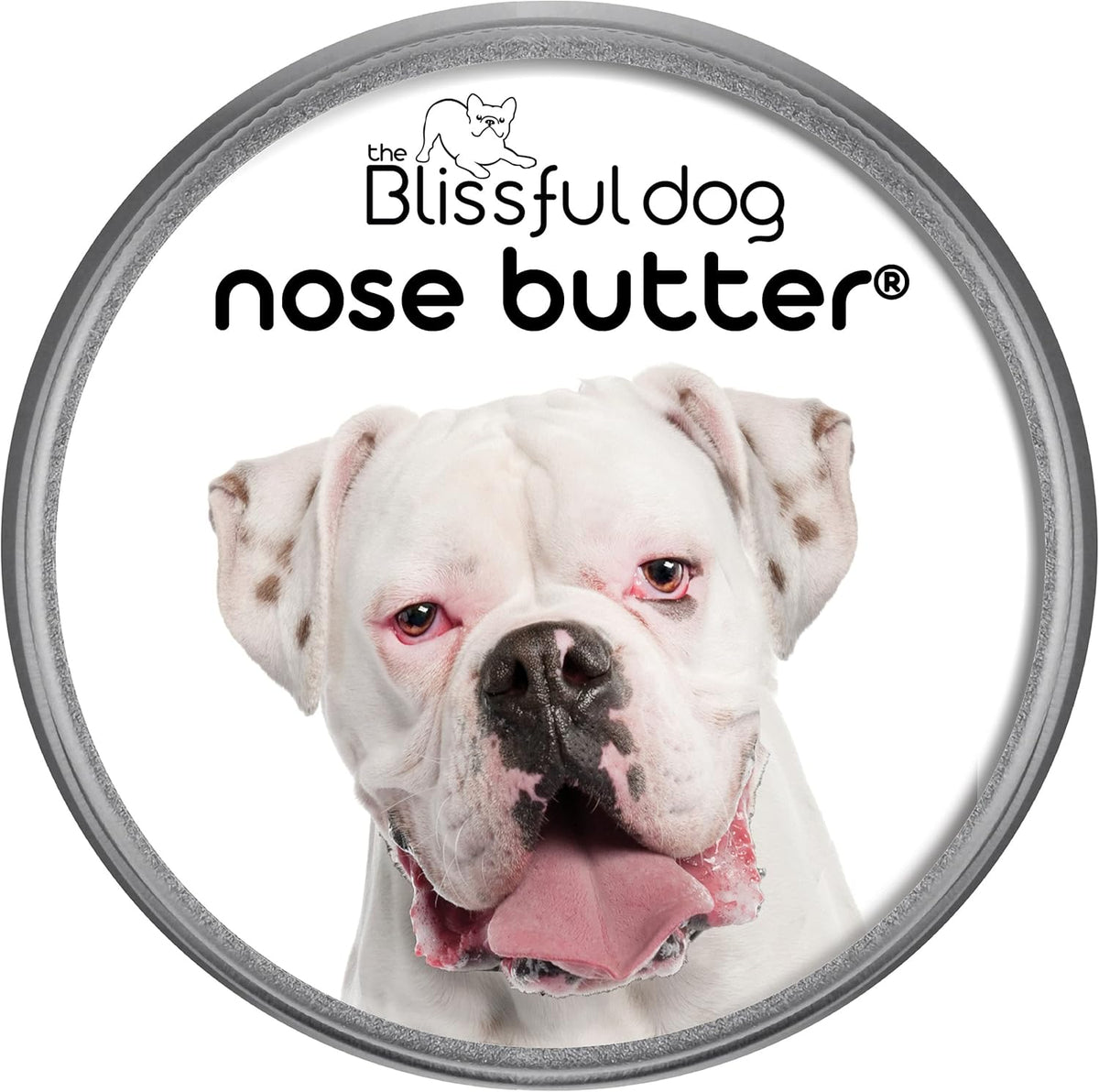 The Blissful Dog White Boxer Nose Butter for Dry, Cracked Skin, Lick-Safe Dog Nose Balm with Moisturizing Shea Butter, Almond, Olive, and Essential Oils, Pet Supplies, Uncented, 2 oz.