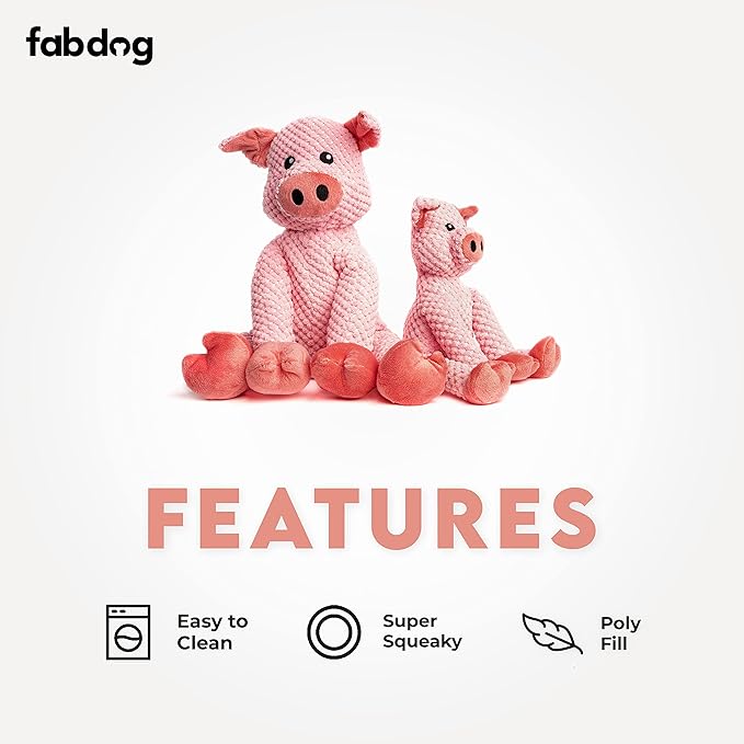fabdog, inc. Floppy Pig Dog Toys (Large), Small Breeds
