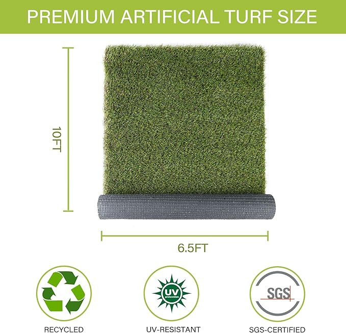 Dog Grass Pads 6.5 x 10 FT Artificial Grass Pee Pads for Dogs Potty Fake Grass Rug Turf Mat for Dogs Training Indoor Outdoor Garden Lawn Artificial Grass Rug