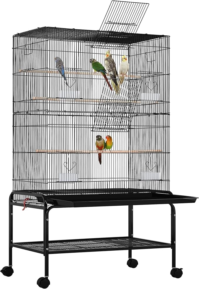 Yaheetech 53'' Large Bird Cage Budgie Cage for Parakeets Cockatiels Conures Lovebirds Parrots with Rolling Stand