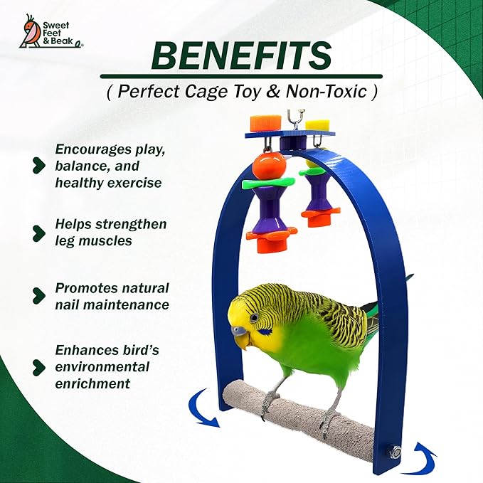 Sweet Feet and Beak Large Whirly Bird - Perfect Cage Toy Stimulates Visual and Physical Activity - Safe, Non-Toxic, Cage Accessories for Large Birds