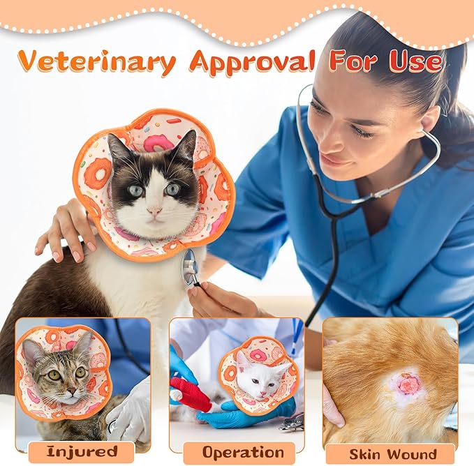 Cat Cone Collar Soft for Wound Healing, Foldable Neck Recovery Cone Anti Licking, Small Adjustable Surgery Cat Head Cone Alternative for Kittens(Size: S)