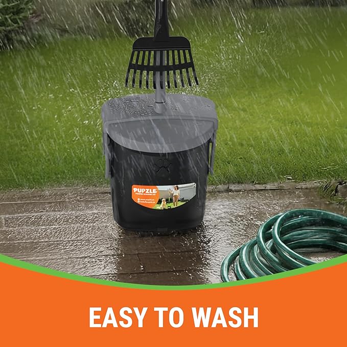 Dog Pooper Scooper with Bag Attachment, 40" Long Handle Pooper Scooper for Large Dogs, Dog Poop Scoop for Yard, Large Capacity Swivel Bin and Rake, Lavender Scented Bags (Grey)