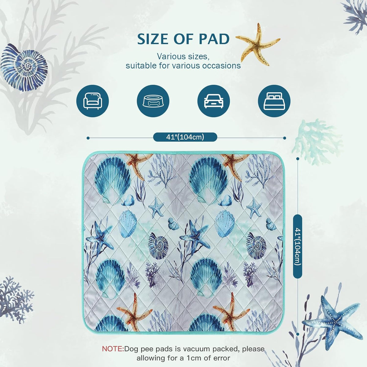 IEUUMLER Washable Pee Pads for Dogs, 2 Pack Reusable Waterproof Puppy Pads, Non-Slip Super Absorbent Dog Training Pad for Playpen Crate Bed EU012