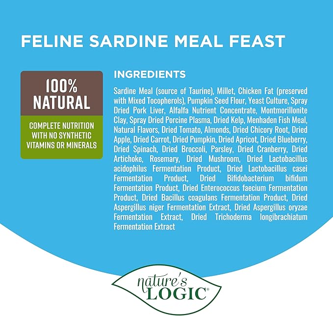 Nature's Logic Sardine Dry Cat Food (1 Pack), 15.4 lb