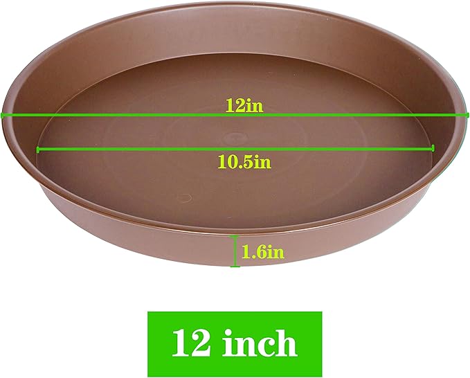 2 Pack of Bird Bath Bowl 12", 1.6" Depth, 10 12 inch Birdbath Bowls Dish Only for The Garden, Large Plant Saucer (12", Chocolate)