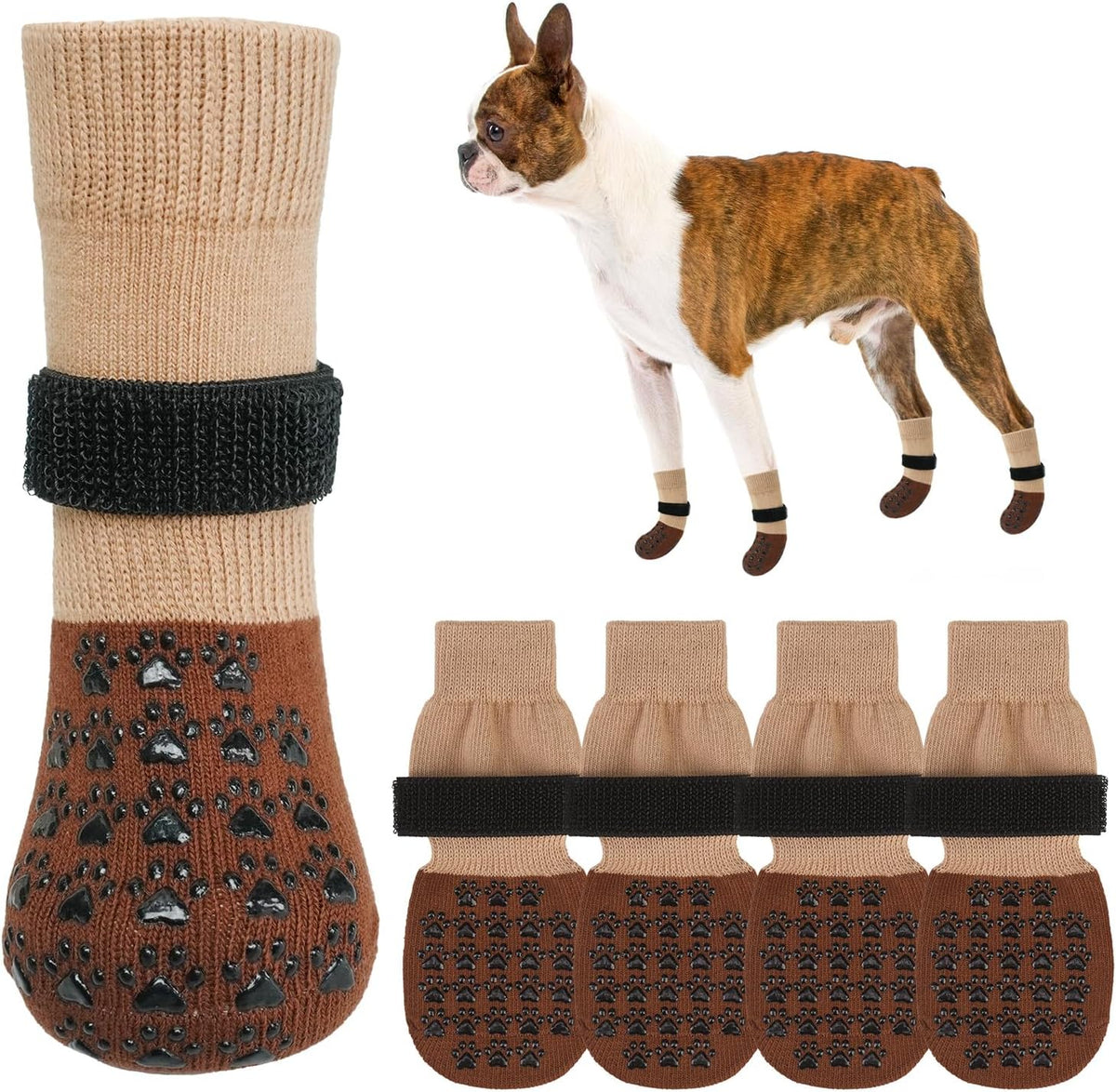 SCENEREAL Dog Socks to Prevent Licking Paws for Hardwood Floors Anti Slip, Dog Grippy Socks Shoes for Senior Small to Large Dogs, Dog Boots & Paw Protectors for Hot/Cold Scratching Pavement