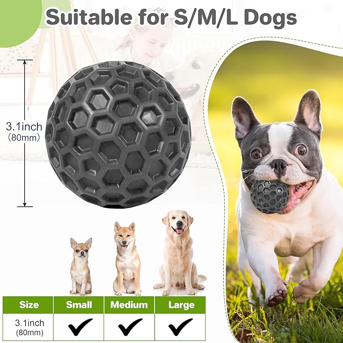 Interactive Squeaky Dog Balls, Dog Toys for Aggressive Chewers Large Breed for Relieving Anxiety, Tough Dog Chew Toys Balls for Aggressive Chewers, Outdoor Squeaky Dog Toys for Large Dogs