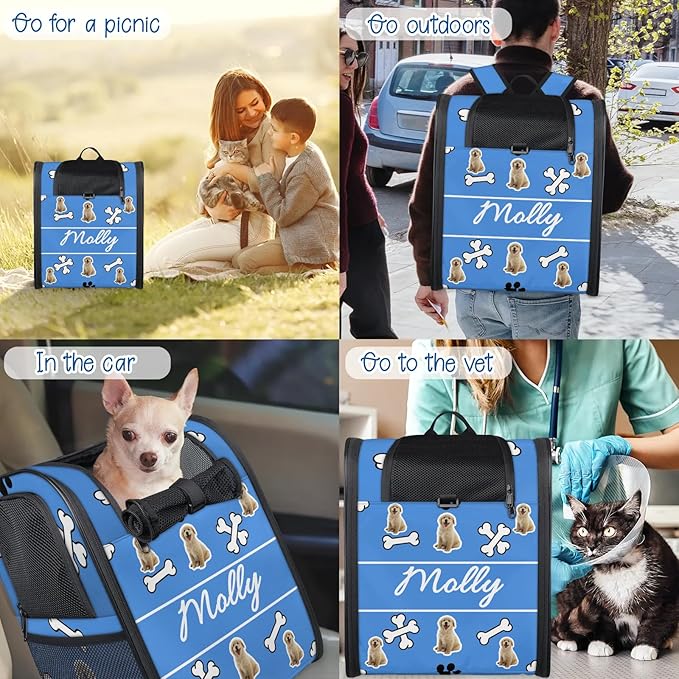 Cat Backpack Carrier-Customizable, Breathable Pet Carrier Backpack for Outdoor Travel/Vet Visits/Daily Use, Adjustable & Secure Design for Small Dogs and Cats Style9