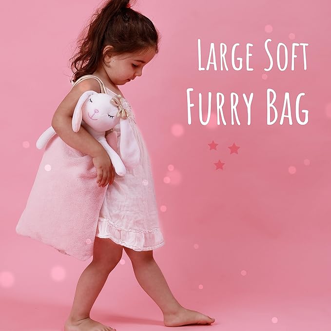 Perfectto Design Bunny Ballerina Stuffed Animal for Girls, Plush Toy Doll - Cute Doll Set Dress Up for 3 4 5 Year Old Girl - Gift for Little Girl, Birthday, Christmas Age 3-9