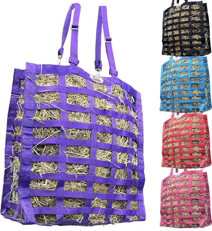 Derby Originals Supreme 4-Sided Slow Feed Hay Bag – Patented, 1-Year Warranty, 3.5" & 1.75" Openings