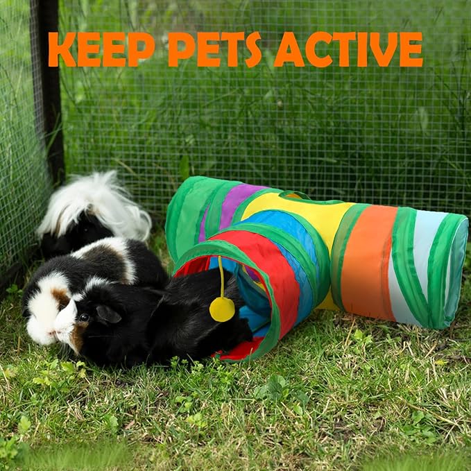 Sofier Guinea Pig Tunnel Hideout Cage Accessories Chew Toys for Hamster Rabbit Ferret Rat Chinchilla Hedgehog Enrichment Playpen Boredom