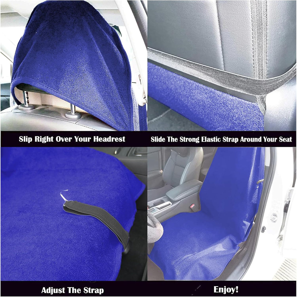 Car Seat Cover Protector Front Seats,for Gym Workout,Running,Swimming,Beach and Hiking,Waterproof Sweat Towel Bucket Seat Covers for Cars SUV Trucks (Blue, 2Pcs)