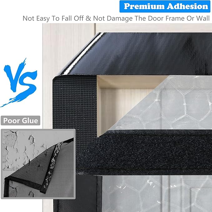 RELIANCER Magnetic Thermal Insulated Door Curtain,Waterproof EVA Door Cover,Fit Doors Size Up to 36"x78",Temperature Protection Insulated Doorway Curtain Partition,Patio Self-Closing Doors Net Screen