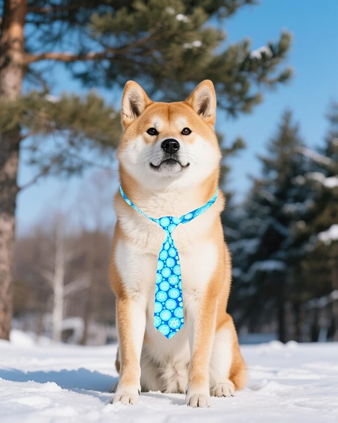 PET SHOW 10 Pack Winter Dog Ties Neckties for Large Medium Dogs Adjustable Neck Ties Girl Boy Pets Snowflake Costumes Dog Grooming Accessories Holiday Party Gift Favor