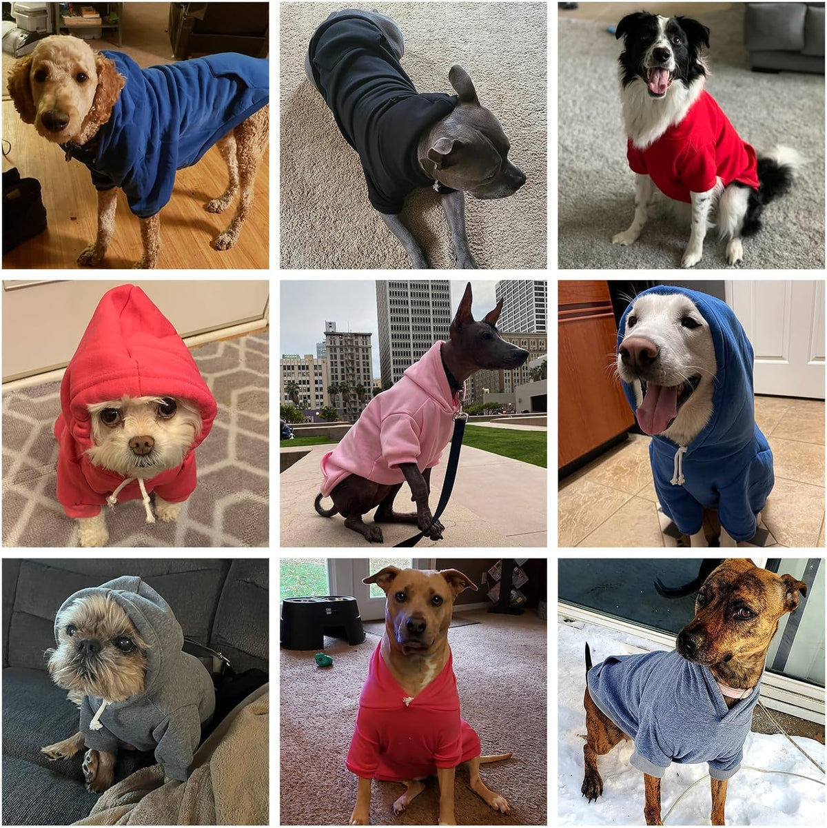 KOOLTAIL Basic Dog Hoodie - Soft and Warm Dog Hoodie Sweater with Leash Hole and Pocket, Dog Winter Coat, Cold Weather Clothes Sweatshirt for Small Medium Large Dogs Puppy Cat Boys Girls Black SM