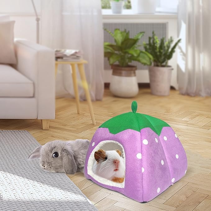 Guinea Pig Hideout 2 Pack Guinea Pig Bed House Cage Accessories Cozy Hide-Out for Hedgehog Ferret Chinchilla&Other Small Animals