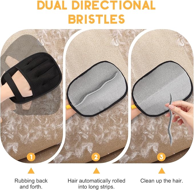 Pet Hair Remover, 2025 Upgrated Five-Finger Electrostatic Pet Hair Removal Gloves, Cat & Dog Hair Remover for Couch, Furniture,Clothing, Animal Fur Removal Tool, Cat Grooming Gloves-1PCS
