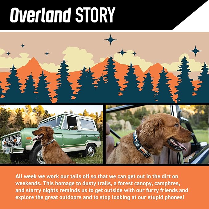 Wolfgang Heavy Duty Adjustable Dog Harness, Pull-Tested to Over 800 lbs for Walking & Training, Overland Print, Extra Large