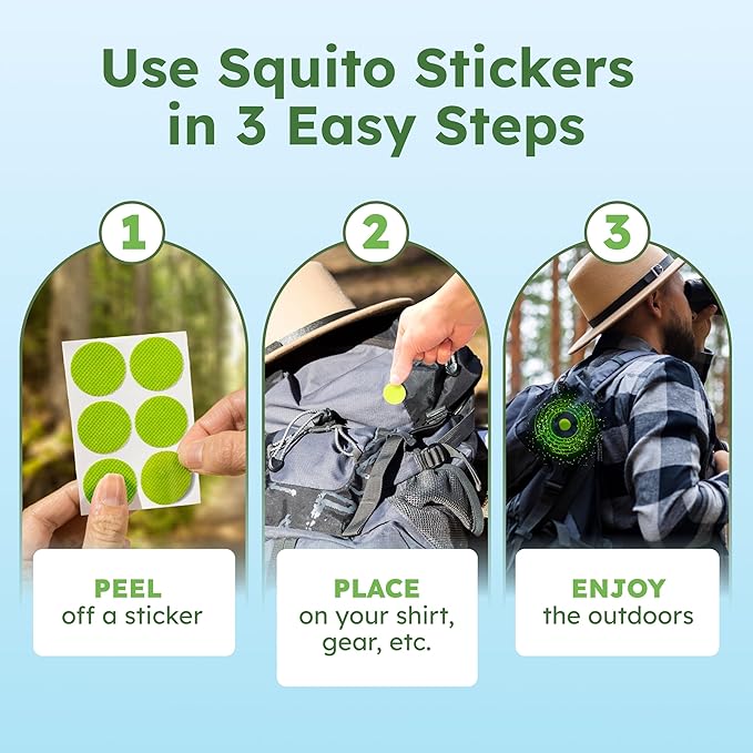 BugMD Squito Stickers Mosquito Repellent Patch Stickers for Adults (390 Patches), Safe & Effective Insect Repellent Patches for Toddlers, Kids, Camping, Beach & Outdoor Essentials