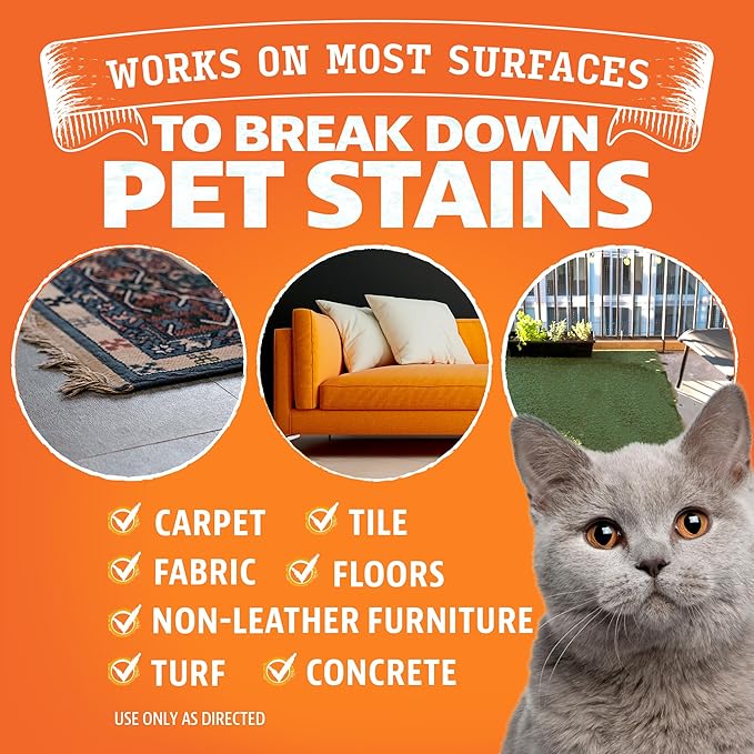 ANGRY ORANGE Cat Urine Odor Eliminator & Stain Remover, Pet-Friendly Deodorizer